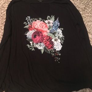 Torrid Long Sleeved Floral Graphic Tee